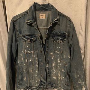 Gap Jean Jacket w/ paint design Size L